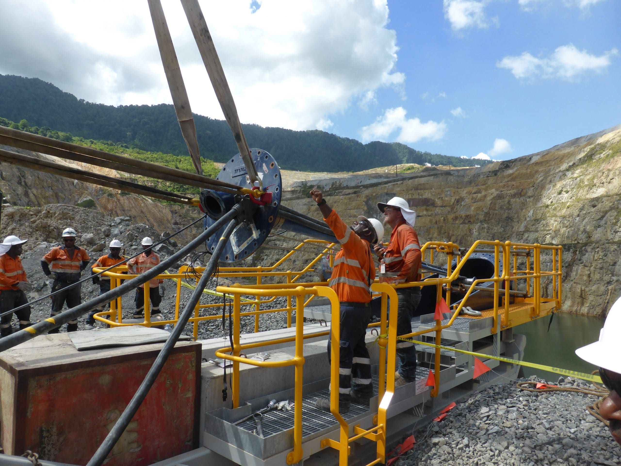 mine dewatering hoses with reel and winder for bore water in pits
